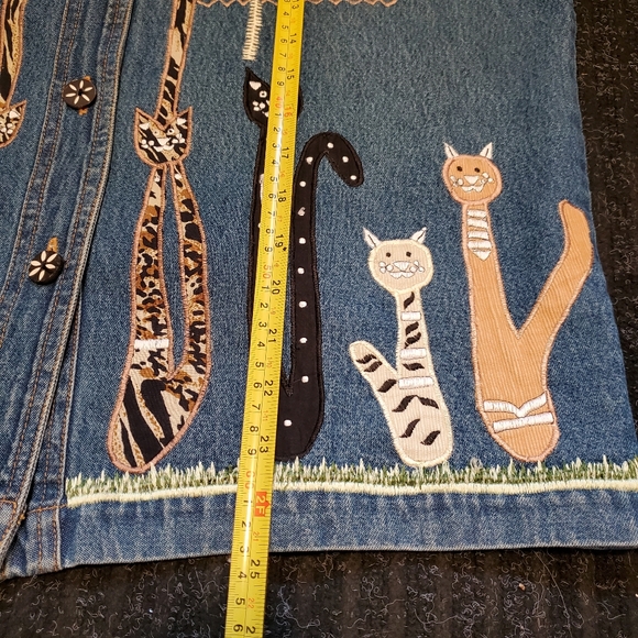Cat Jean Jacket Vintage Women's Large. New Identity. - Picture 3 of 6